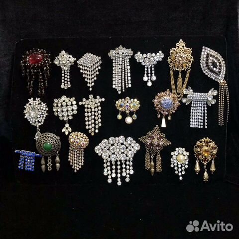 Винтажные броши. Броши с подвесками