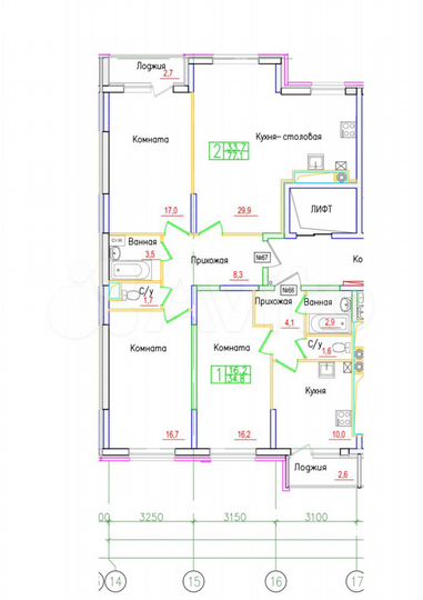 2-к. квартира, 79,8 м², 4/8 эт.