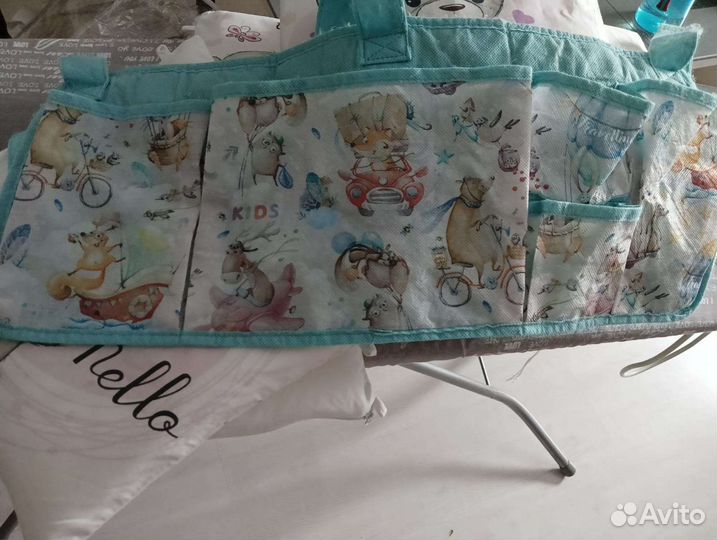 Бортики в детскую кроватку+ одеяло и подушка