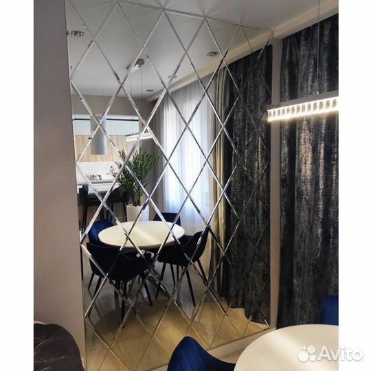 Зеркальная плитка на кухне