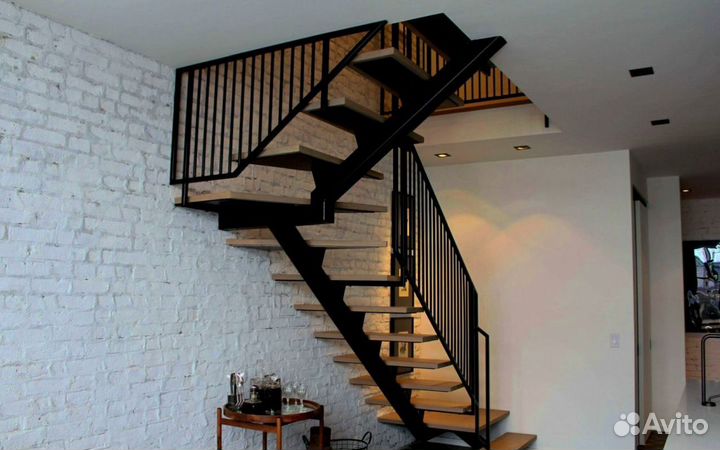 Лестница прямая дизайн 4538