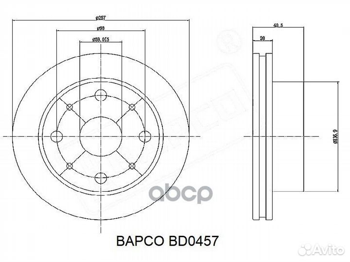 Диск тормозной alfa romeo/fiat 145/155/doblo 94