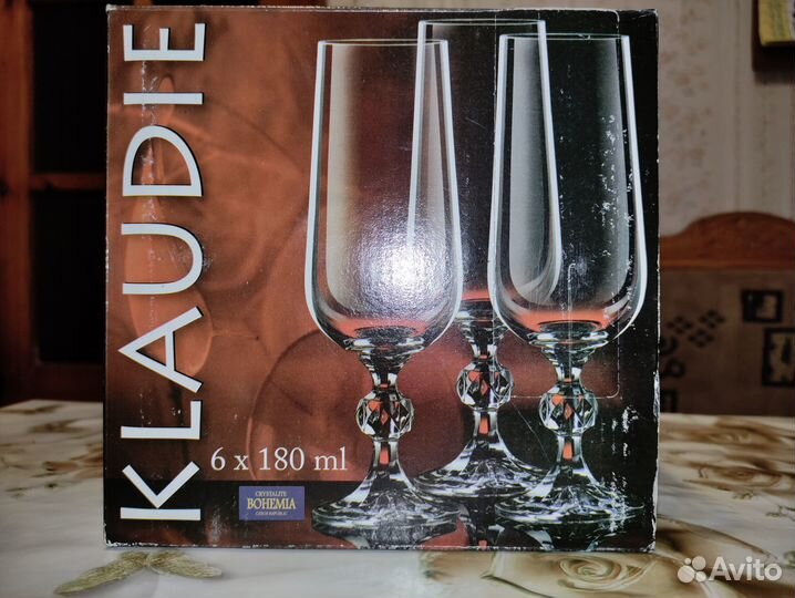 Бокалы, вазочка Богемия