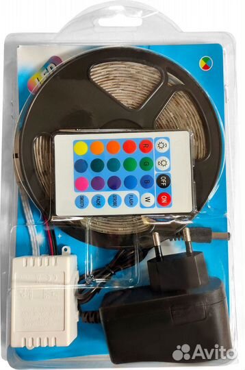 Светодиодная лента LED RGB (5 метров, цвет, пульт)
