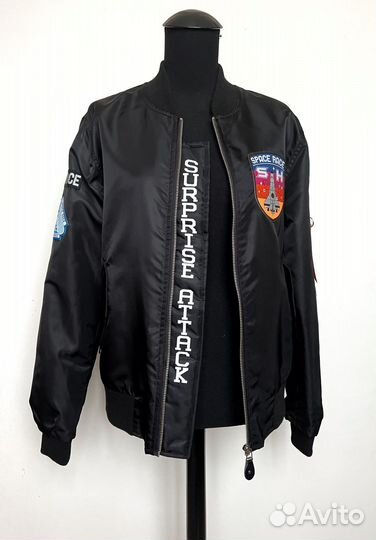 Черный бомбер унисекс