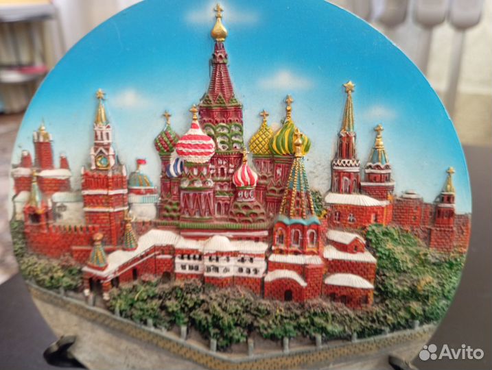 Настенная тарелка Москва Храм Василия Блаженного