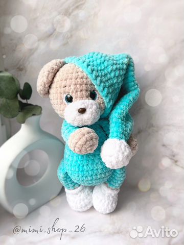 Мишка плюшевый вязаный