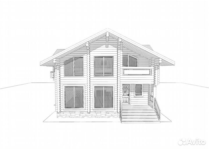 Дом.Рубл.брев.220-260мм.,300кв.м.Проект.Крепыш