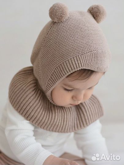 Шапка с манишкой, охват головы до 46 см