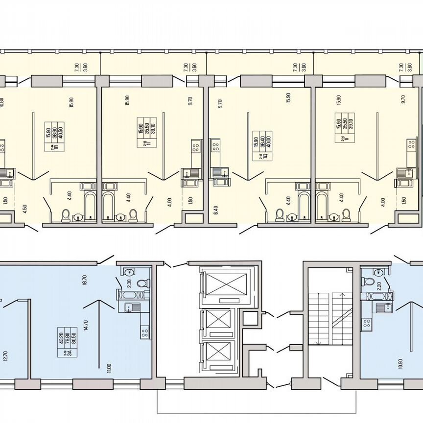 3-к. квартира, 74,7 м², 9/19 эт.