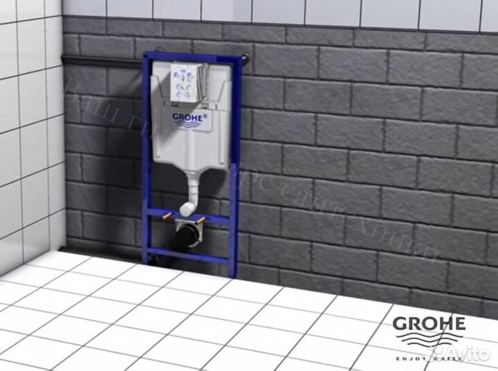 Подвесной унитаз и Инсталляция Grohe