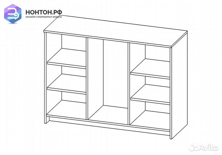 Комод с дверцами Сириус со стеклом и 3 ящиками бел