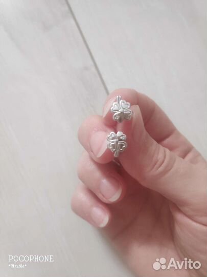 Серьги серебро с бриллиантами