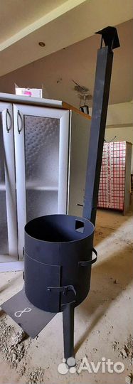 Печь для казана с трубой