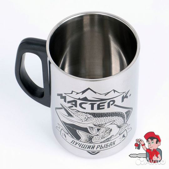 Лазерная гравировка на металлических кружках