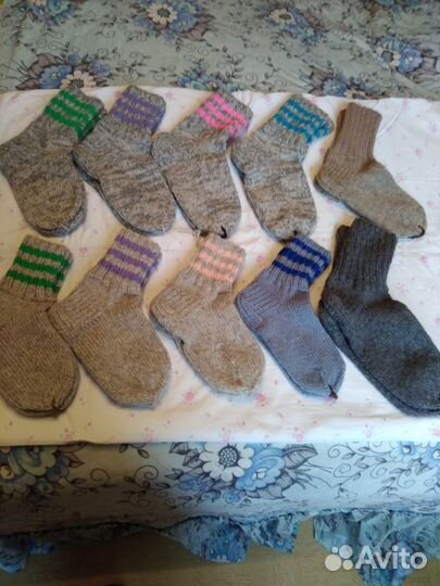 Носки шерстяные ручной вязки