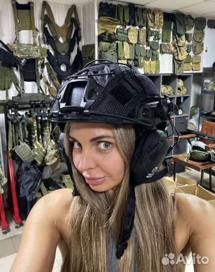 Шлем тактический бр2 + активными наушниками