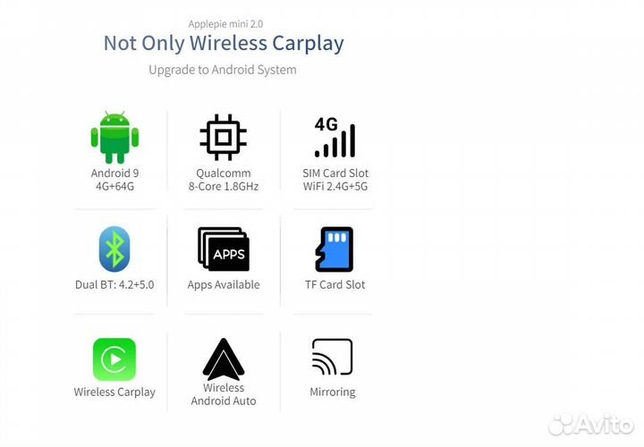 Applepie CarPlay Car Box Android 4+64 gb