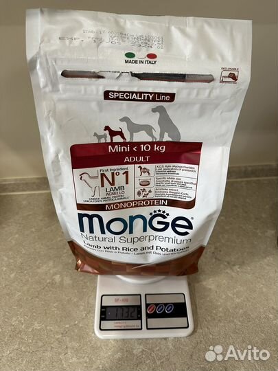 Корм Monge для собак мелких пород ягненок