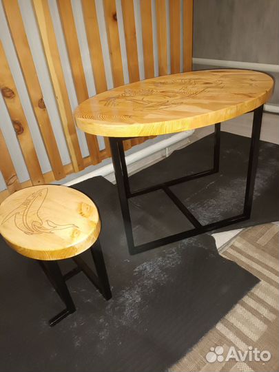 Детский стол и стул в стиле лофт