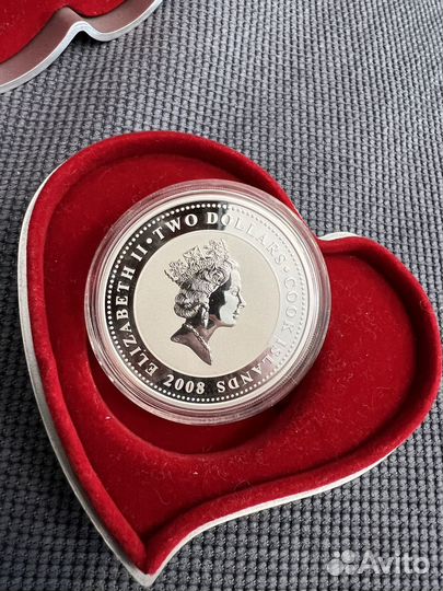 2 доллара 2008 Любовь это драгоценность, лебеди