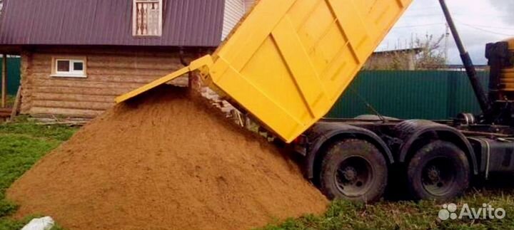 Песок, щебень,отсев,гпс, цемент,чернозём, бетон