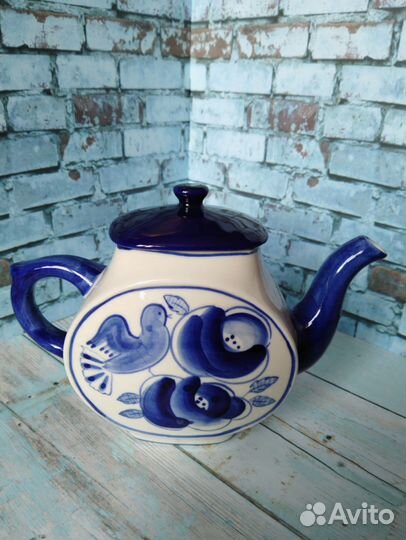 Чайник и 2 чашки Гжель