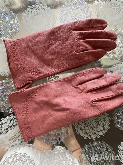 Перчатки женские кожаные