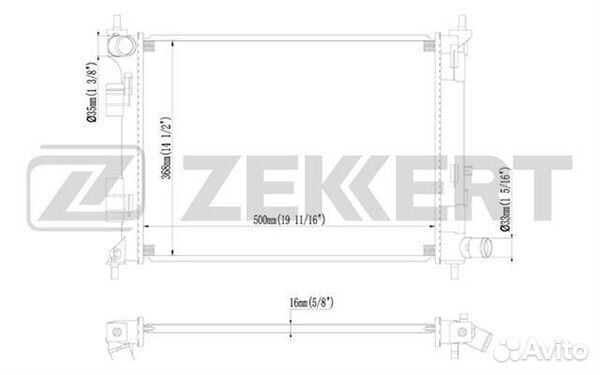 Радиатор основной Hyundai Solaris Kia Rio