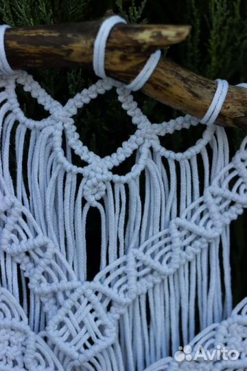 Макраме панно белое