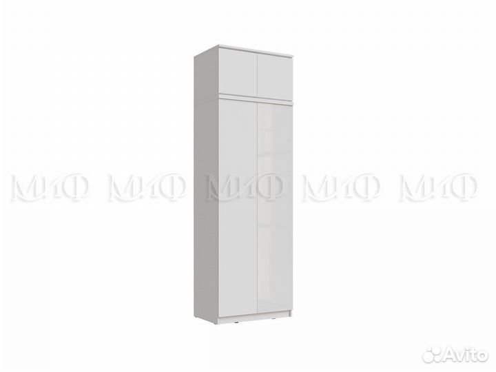 Челси Антресоль к шкафу 800 Белый/Белый глянец