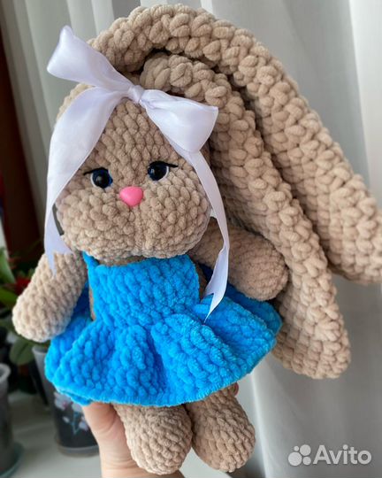 Игрушка заяц ручная работа плюшевая
