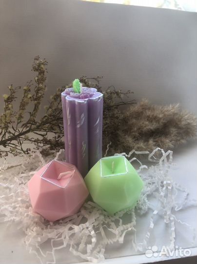 Свечи праздничные(натуральный воск)