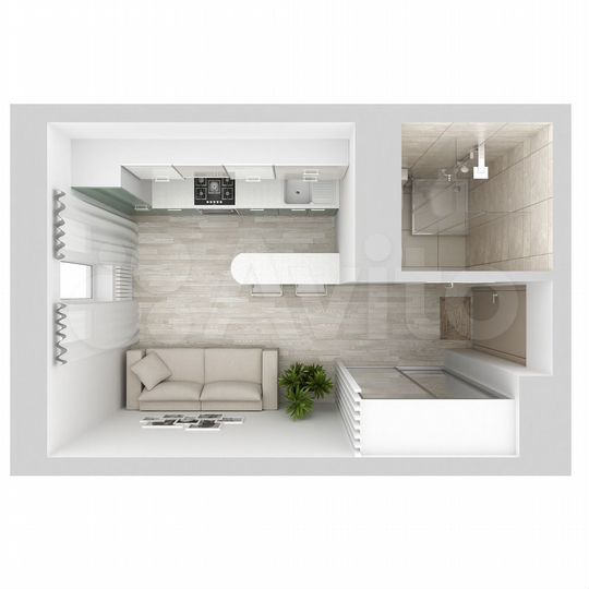Квартира-студия, 19,1 м², 2/15 эт.