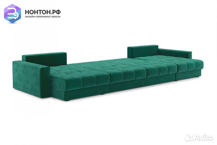Диван п-образный тик-так Монарх М2О2 изумрудный