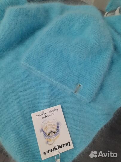 Шапка и косынка из ангоры