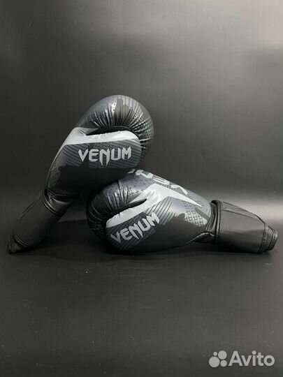 Боксерские перчатки Venum Army Grey кож