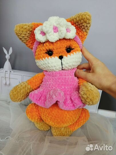 Лисичка, игрушка ручной работы, Лисёнок, лиса