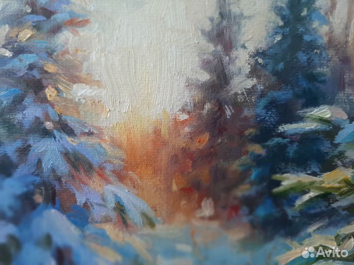 Картина маслом Зимний пейзаж