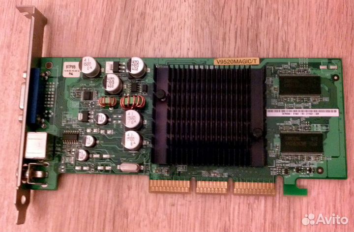 Ретро видеокарта AGP Asus V9520magic/T 128Mb