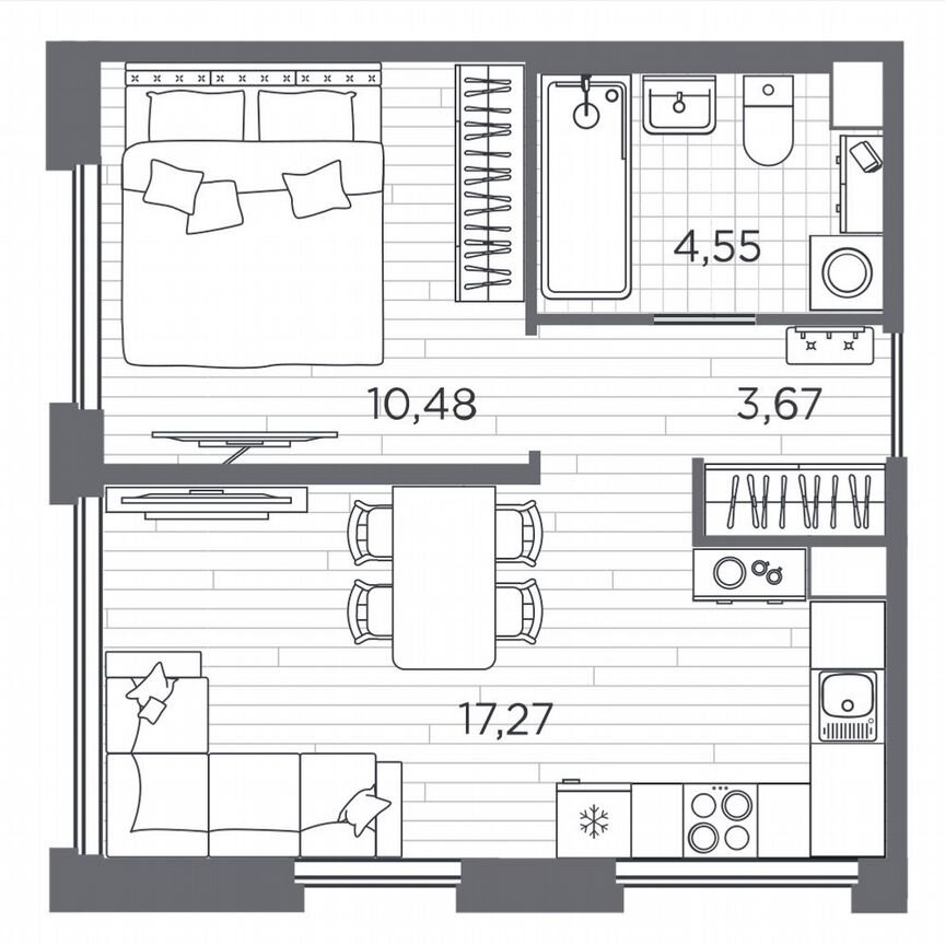 1-к. квартира, 36 м², 1/5 эт.