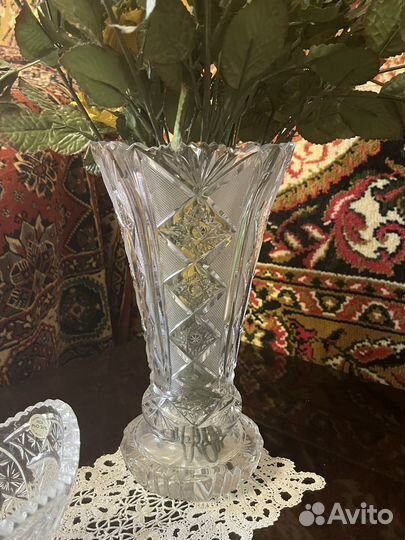 Хрустальная ваза и салатница СССР
