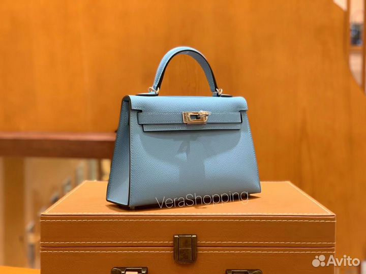 Сумка Hermes Mini Kelly 20 см Bleu Du Nord