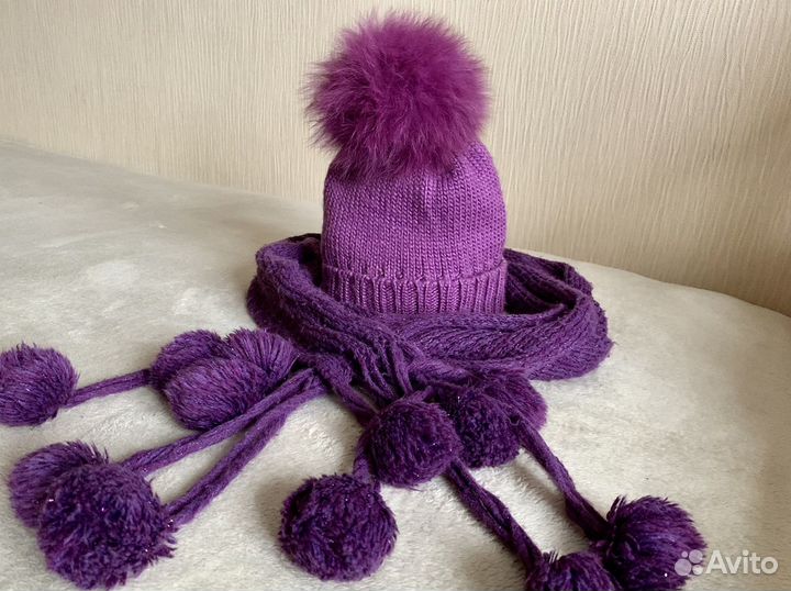 Шапка с шарфом