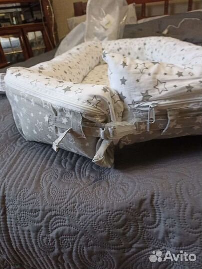 Кокон для новорожденных с кокосовым матрасиком