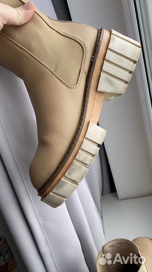 Ботинки челси женские бежевые
