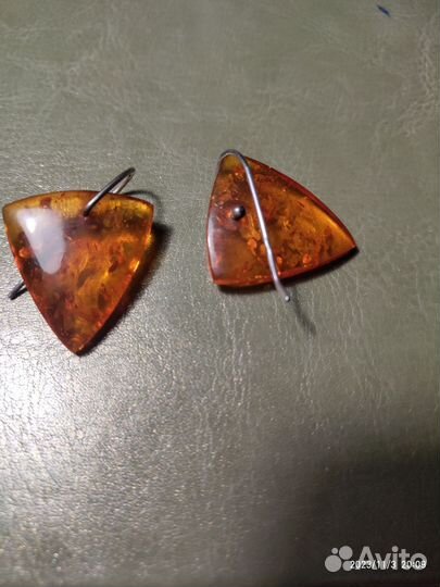 Серьги янтарь СССР
