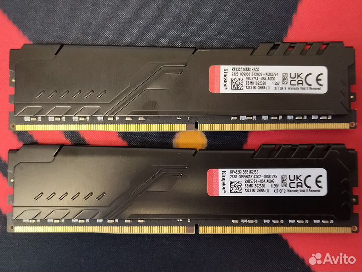 DDR4-3200 Kingston fury Beast Black - 32 гб (16x2)