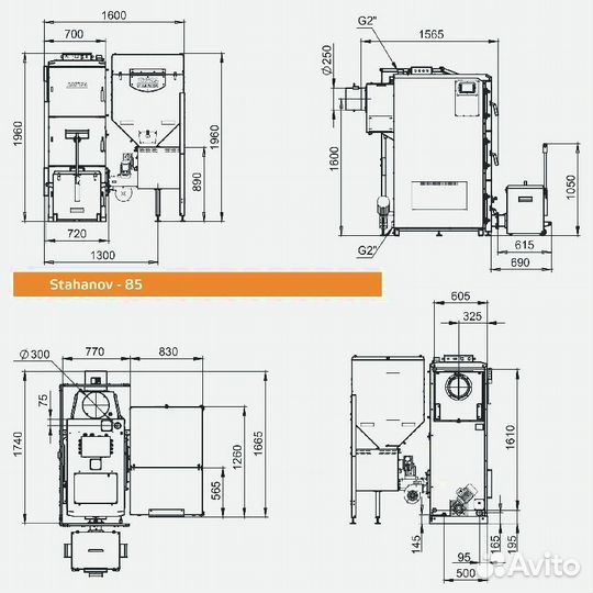 Котел отопление Stahanov Black 85кВт
