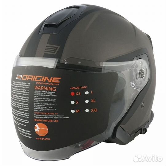 Шлем открытый со стеклом origine palio Techy черны